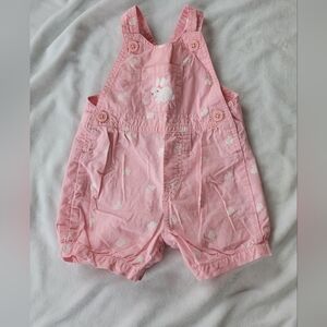 Just One You pink bunny print overalls 3m